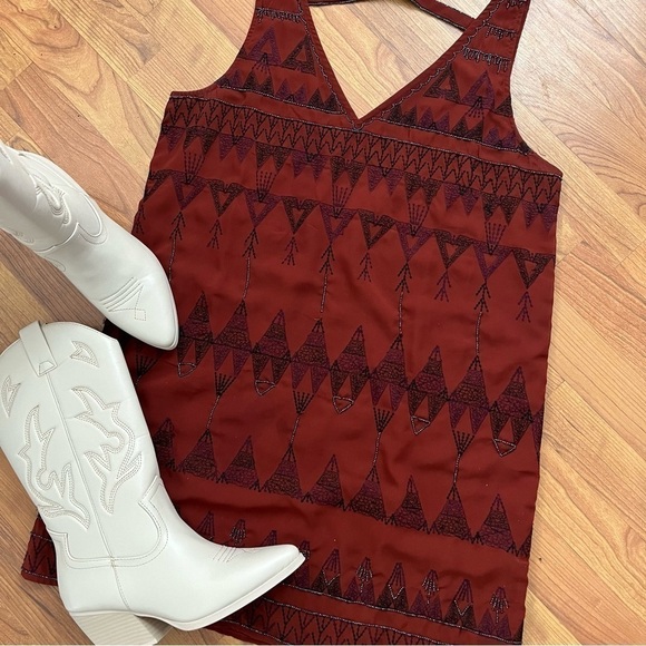 Free People embroidered western boho dress - Picture 2 of 7